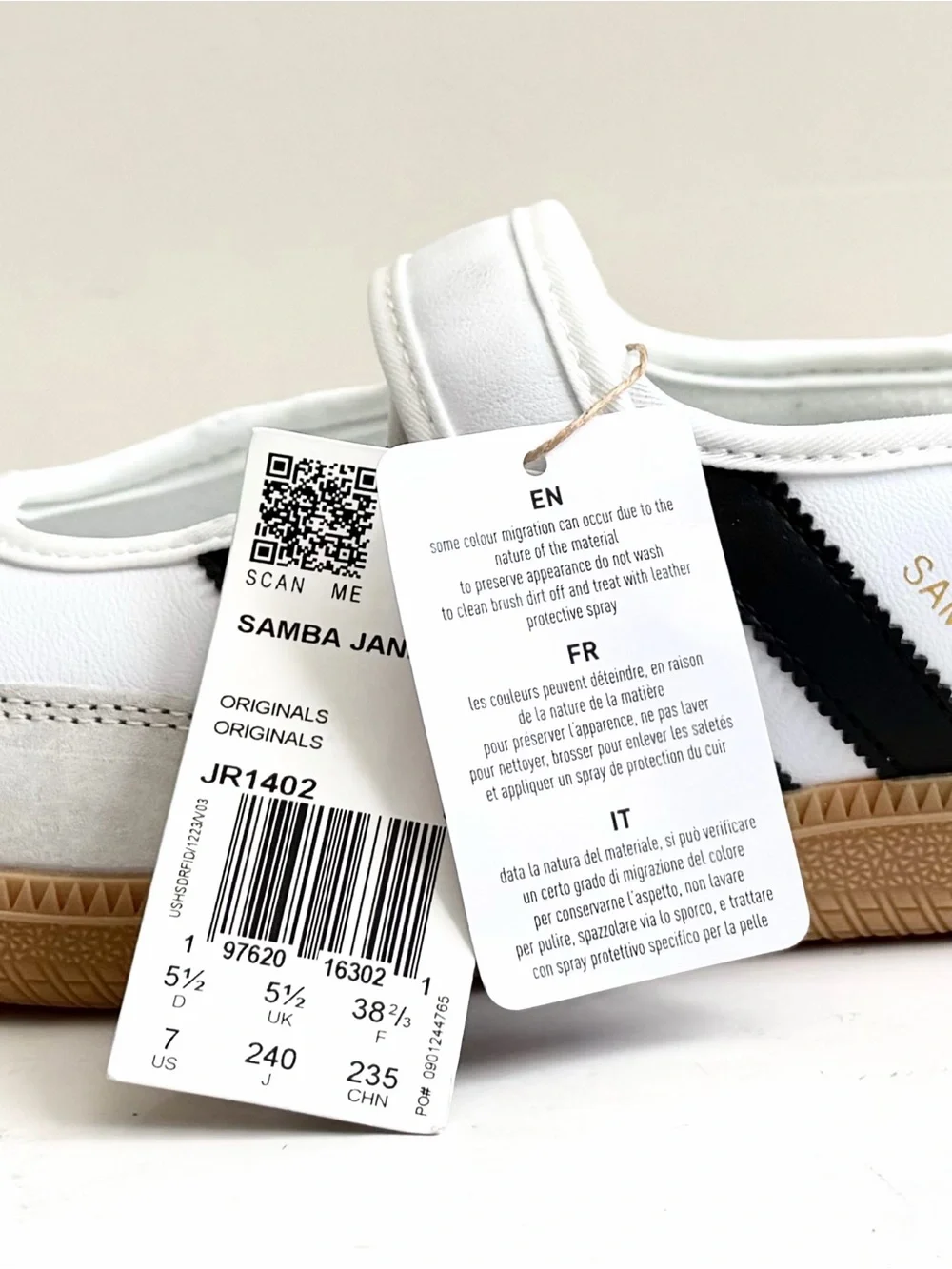 adidas Samba Mary Jane Sneakers in White, Black, Gum